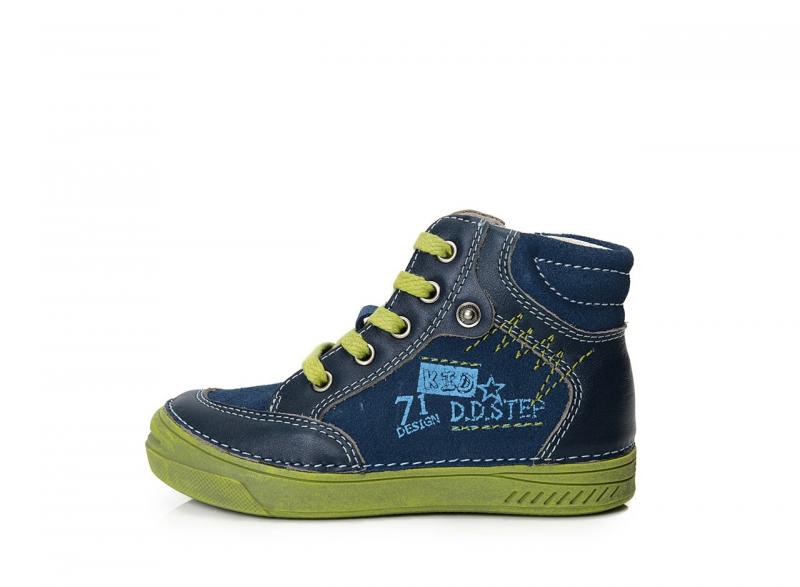 D.D.STEP kék-zöld fiú magasszárú fűzős oldalt cipzáras gyerekcipő 25-30